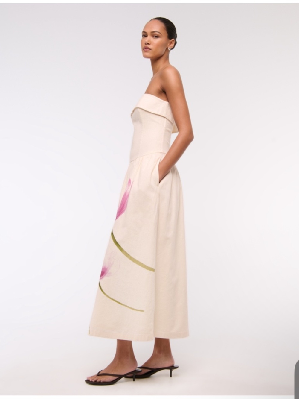 NWT Linen Drop Waist - Picture 3 of 4